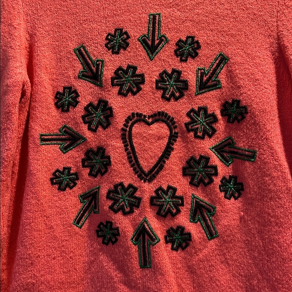 Desigual Pink Heart Print Cozy Sweater S - Picture 3 of 7